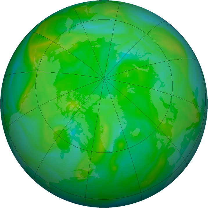 Arctic ozone map for 15 July 2005